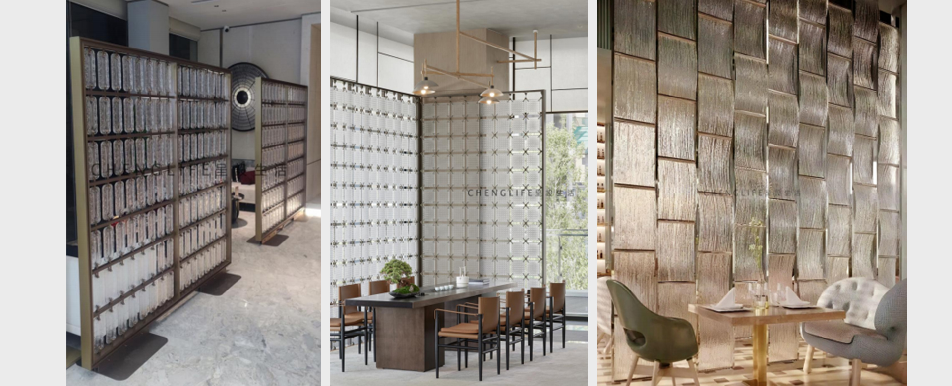 artistic glass partition